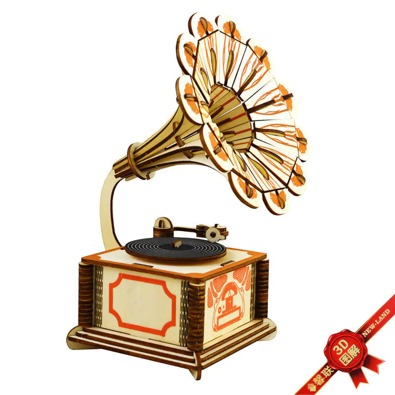Vintage Gramophone 3D Wooden Puzzle