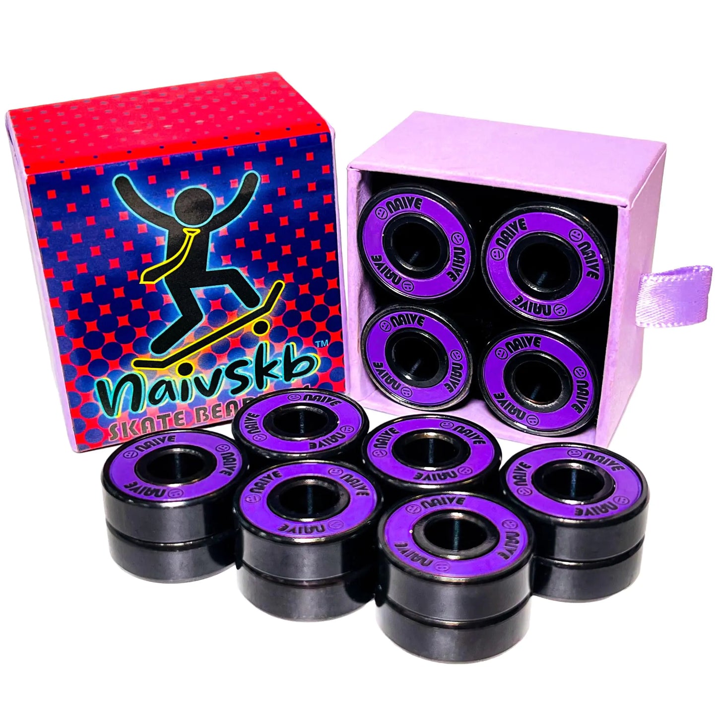 Naivskb Precision 608 Roller Bearings 16-Pack (Neon Purple)