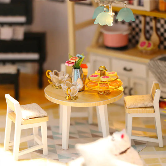 DIY Sound-Light Model Toy Cabin