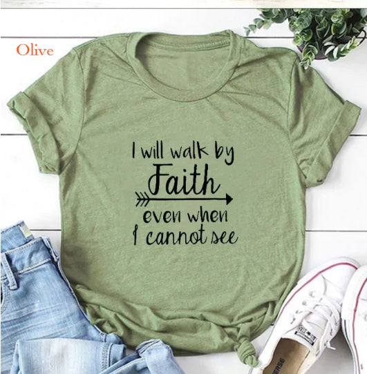 Unisex Will Walk By Faith Graphic T-Shirt
