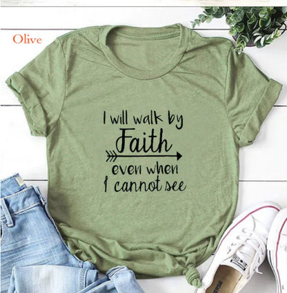 Unisex Will Walk By Faith Graphic T-Shirt