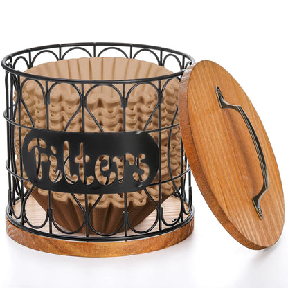 Rustic Coffee Pod Storage Canister with Lid