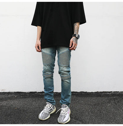 KANYE Vintage Wash Stretch Skinny Jeans for Men
