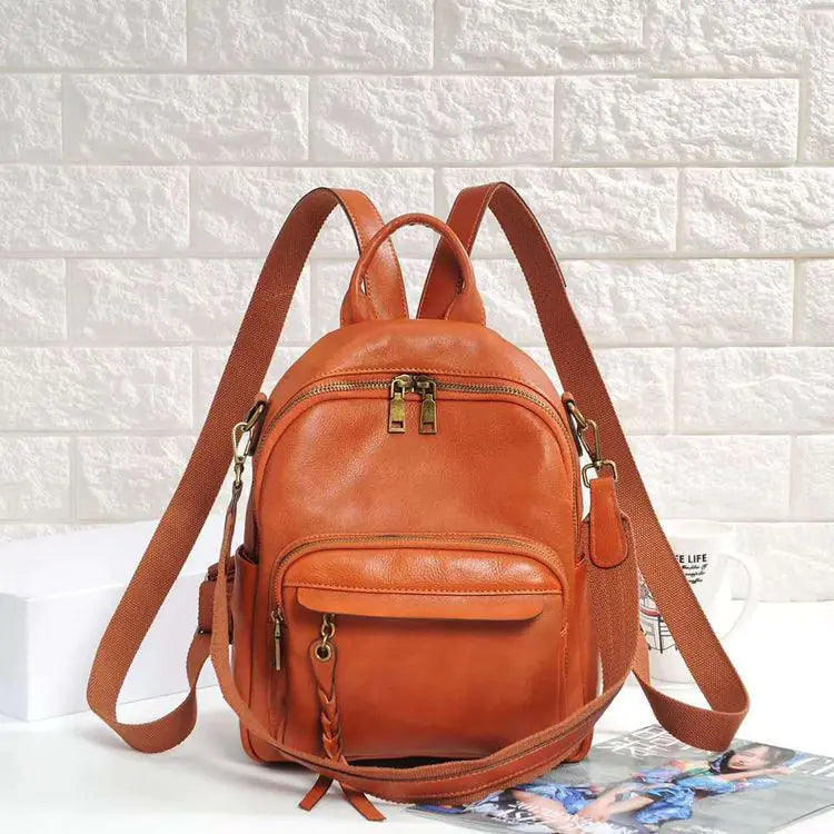 Retro Soft Leather Stylish Backpack