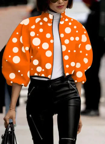 Women's Polka Bomber Jacket