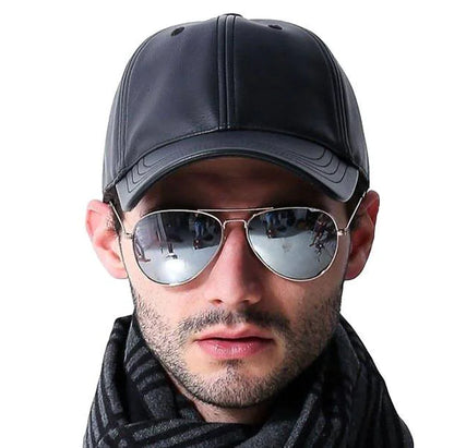 Men's Leather Baseball Cap