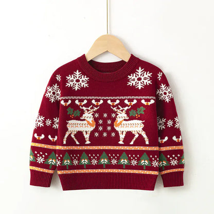 Festive Elk Kids' Pullover