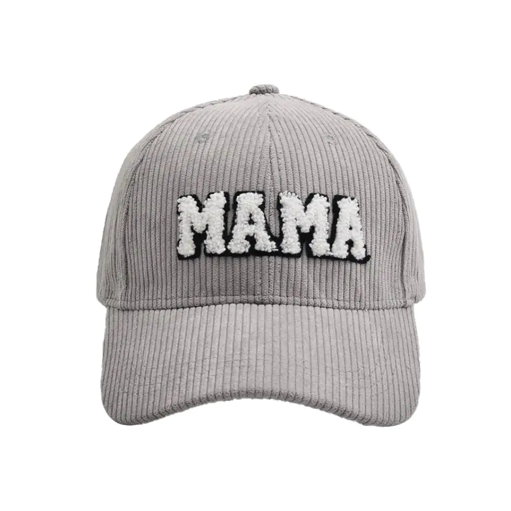 Embroidered Corduroy Baseball Cap for Parents and Kids