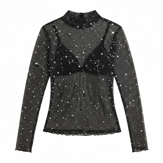 Black Sheer Mesh Top
