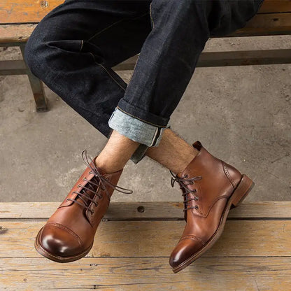 Men's Leather British Style Martin Boots