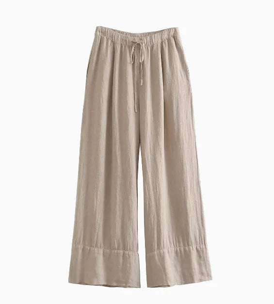 Linen Jacket with Wide-Leg Pants (One Piece)