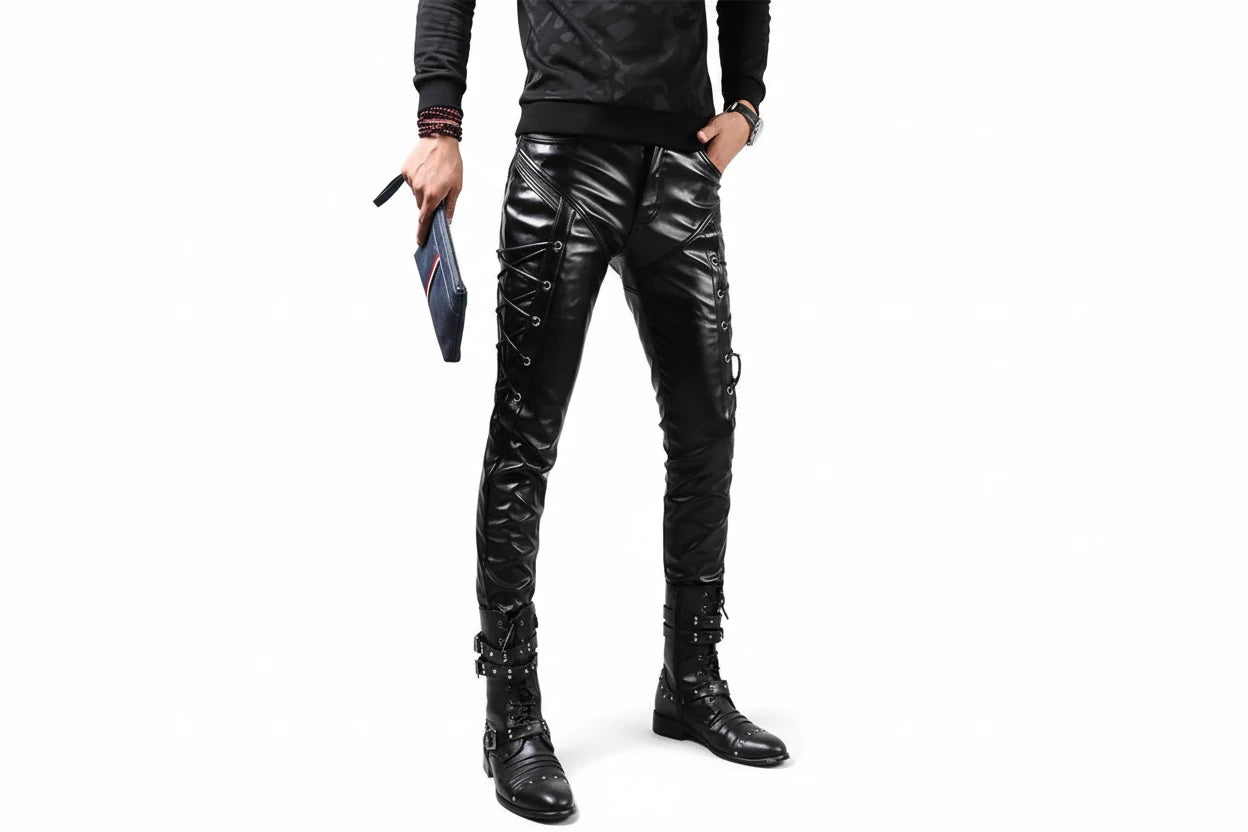 Slim Fit Faux Leather Pants