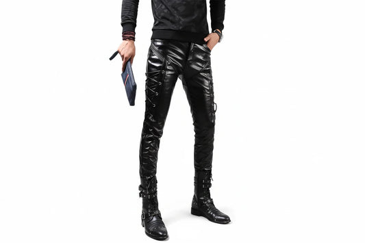 Slim Fit Faux Leather Pants