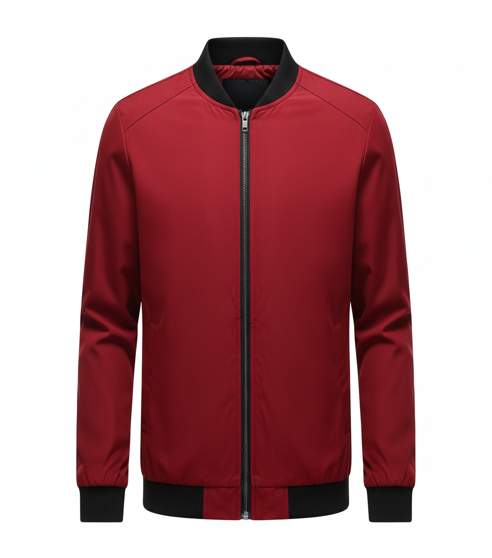Men's Slim Fit Baseball Collar Jacket in Solid Color