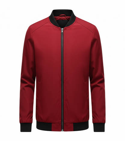 Men's Slim Fit Baseball Collar Jacket in Solid Color