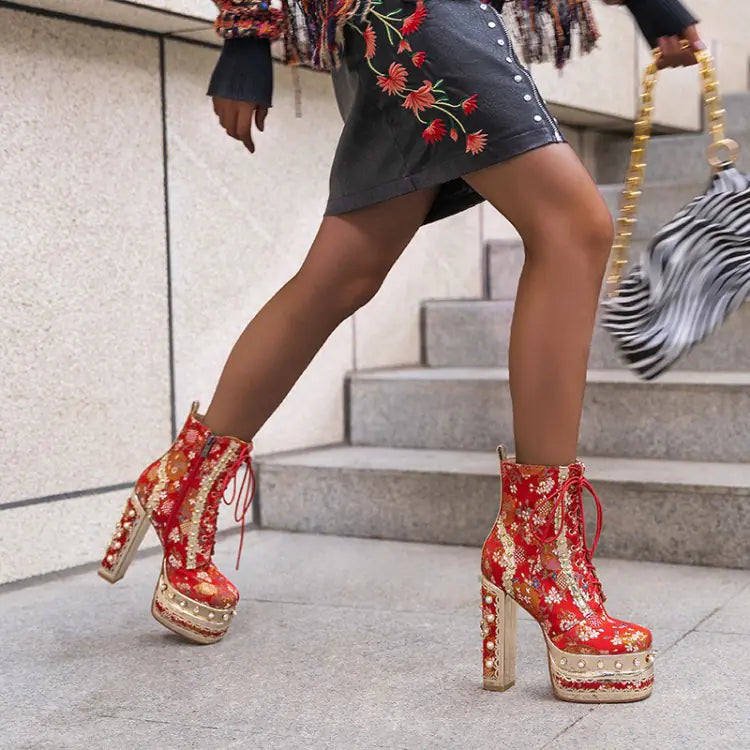 Vintage Confidence Waterproof High Heel Boots