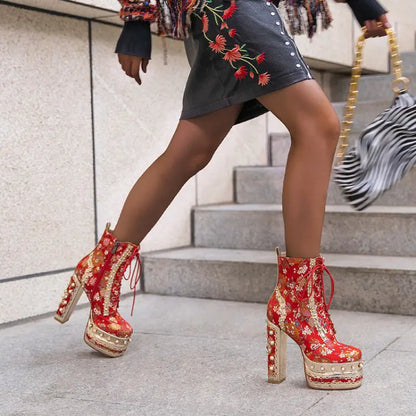 Vintage Confidence Waterproof High Heel Boots