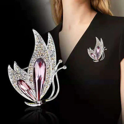 Luxurious Retro Diamond Butterfly Scarf Brooch
